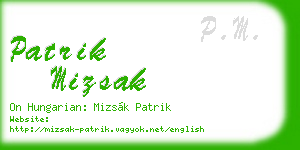 patrik mizsak business card