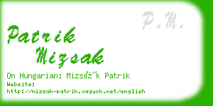 patrik mizsak business card